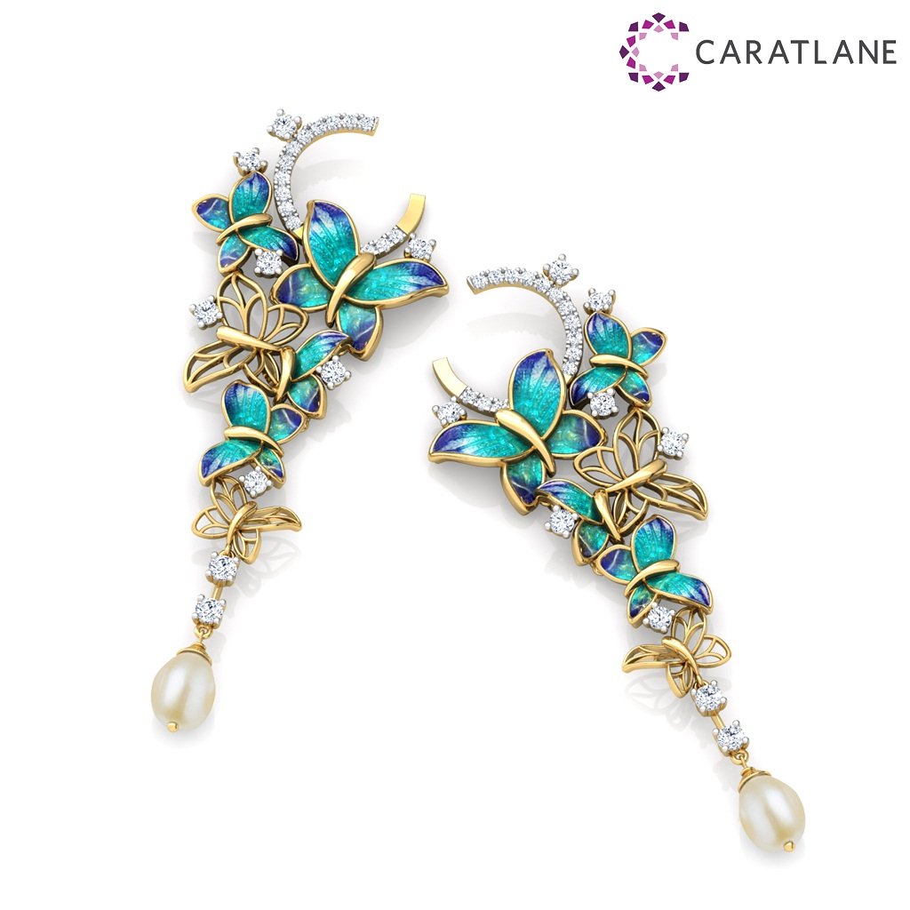 Shop Ambrosia Tulip Diamond Drop Earrings Online | CaratLane US