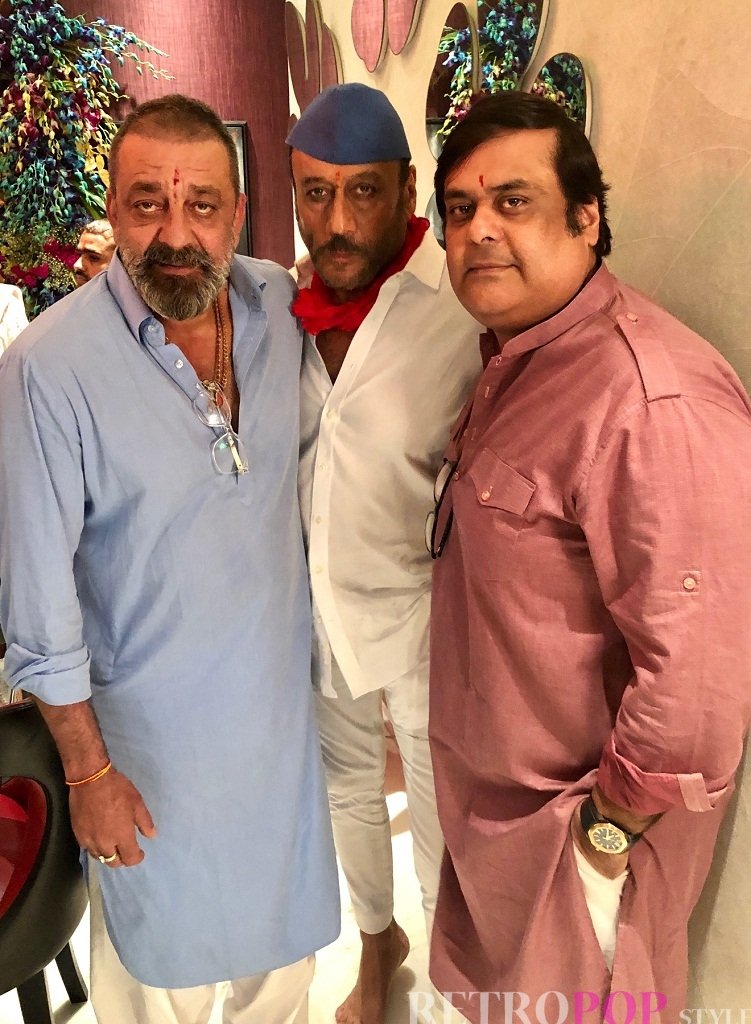 Sanjay Dutt celebrates Ganpati with Jackie Shroff & Rahul Mittra ...